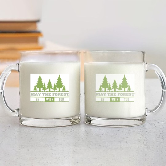 May The Forest Be With You Glass Mugs