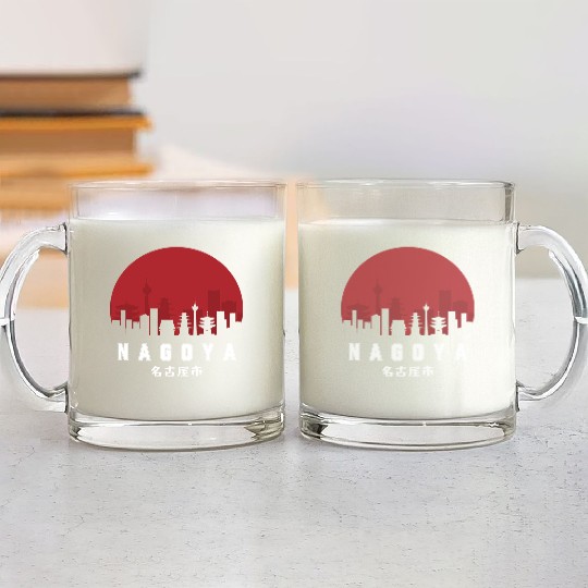 Nagoya Typography Glass Mugs - Urban Statement