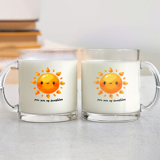 Happy You Are My Sunshine Glass Mugs