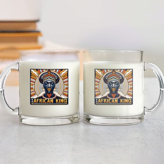 African King Gift For Afrocentric Lovers Glass Mugs