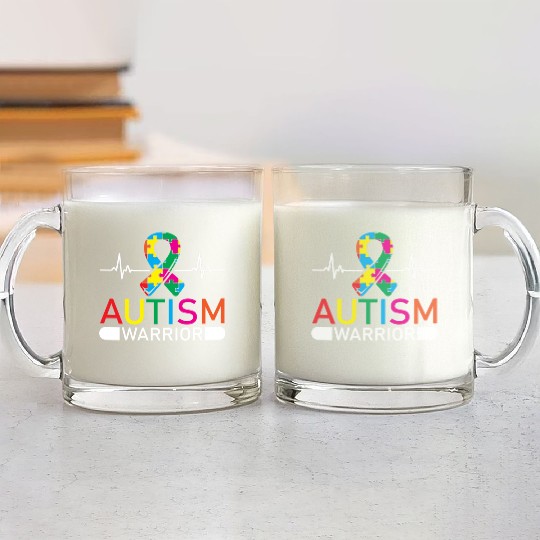 Autism Warrior Autistic Ninja Spectrum Asperger Glass Mugs