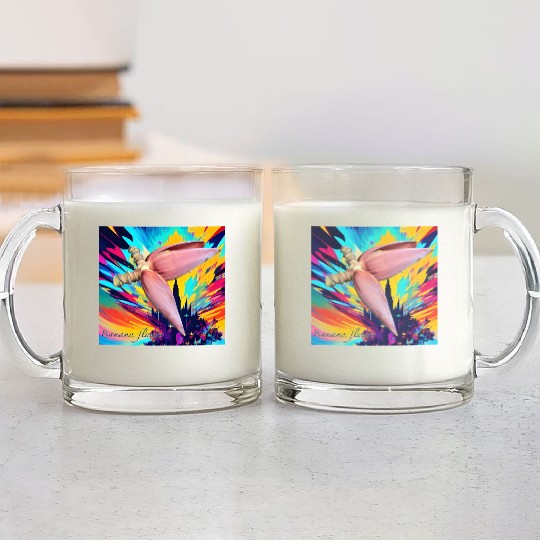 Banana flower Glass Mugs