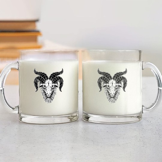 Devil Baphomet Goat Head Glass Mugs