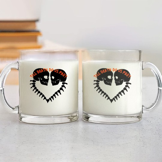 Skulls Till Death Do Us Part Heart © Glass Mugs