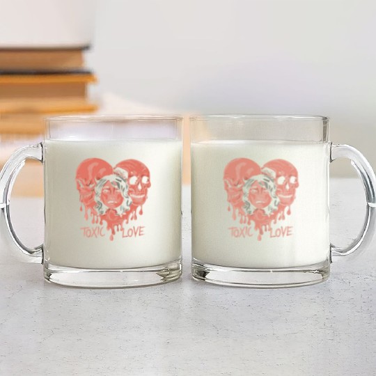 Toxic Love Valentine Couple Glass Mugs
