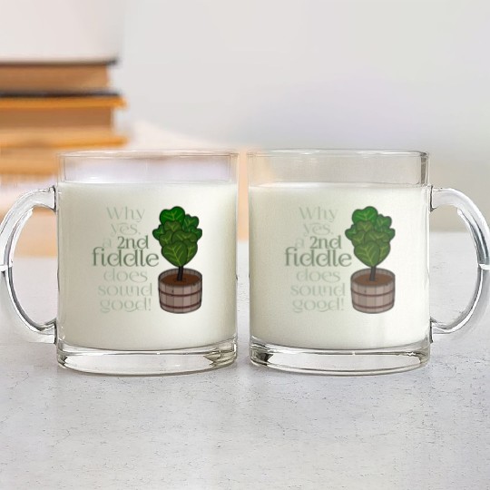 2nd fiddle... leaf fig Glass Mugs
