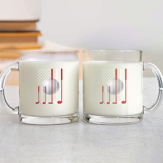 Golf American Flag 4Th Of July Usa Patriotic Glass Mugs