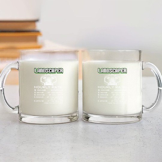Landscaper Grass Care Lawn Mower Glass Mugs
