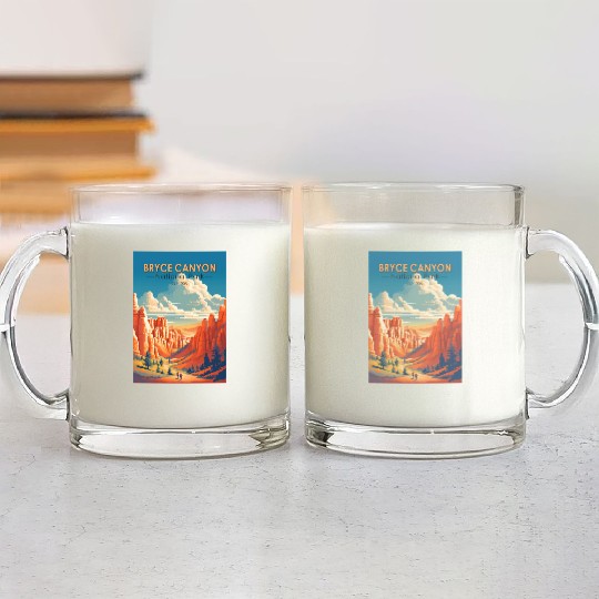 Bryce Canyon National Park Travel Art Vintage Glass Mugs