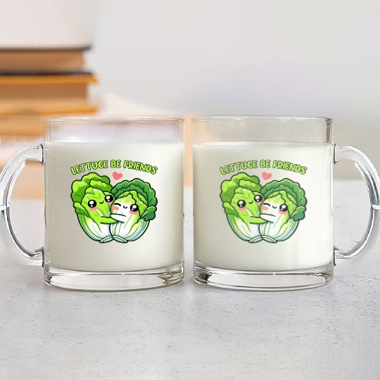 Lettuce Be Friends | Vegan Food Glass Mugs