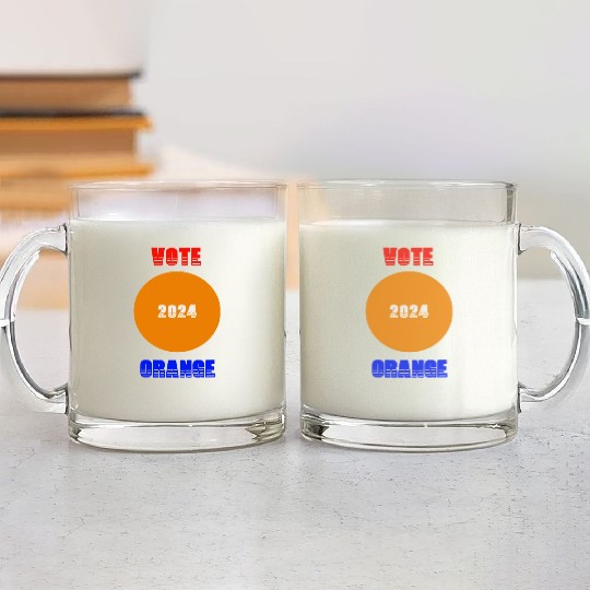 Support Donald J. Trump. Vote Orange 2024! Glass Mugs