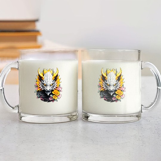 yellow dragon Glass Mugs