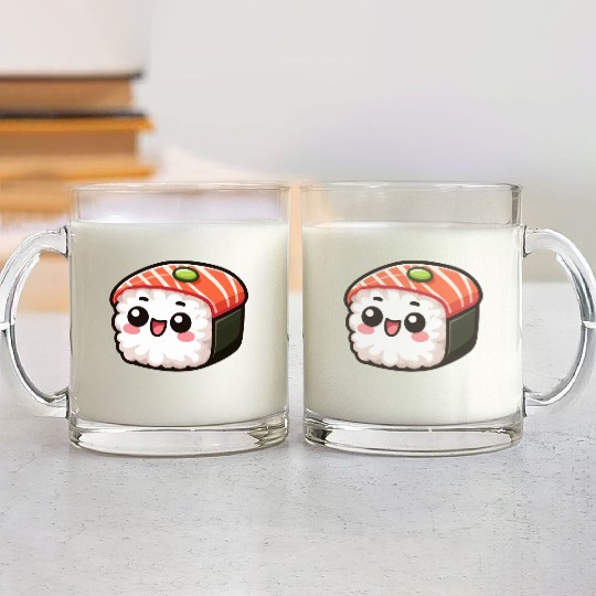 Kawaii Cute Sushi Maki Glass Mugs