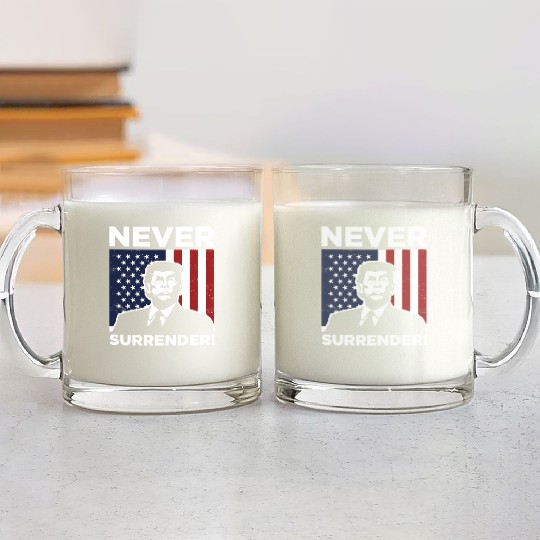 Trump Never Surrender Mug Shot Glass Mugs