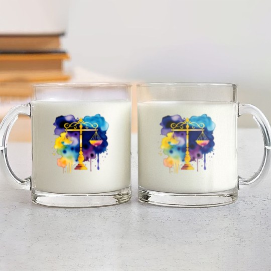 Color splash zodiac: Libra Glass Mugs