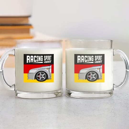 Racing Car Hood of Spirit Racing Germany Glass Mugs
