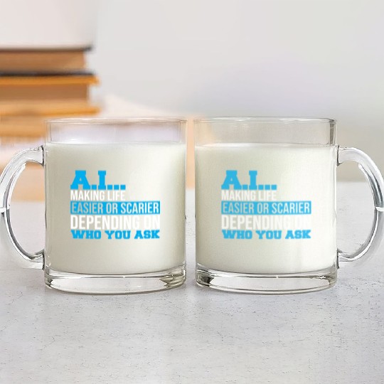 Computer Scientist Data Science Robot AI Prompt Glass Mugs