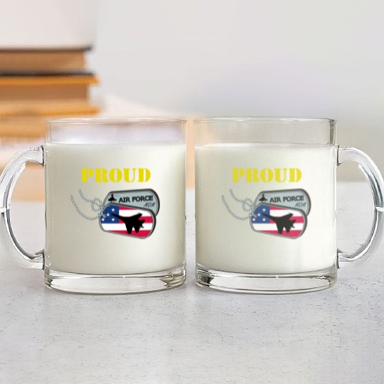 Proud Air Force Mom Glass Mugs