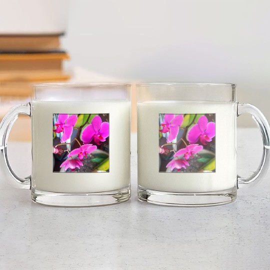 Orchid 1 Glass Mugs
