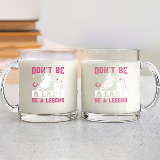 Lady Legend Horse Riding Barrel Racing Glass Mugs