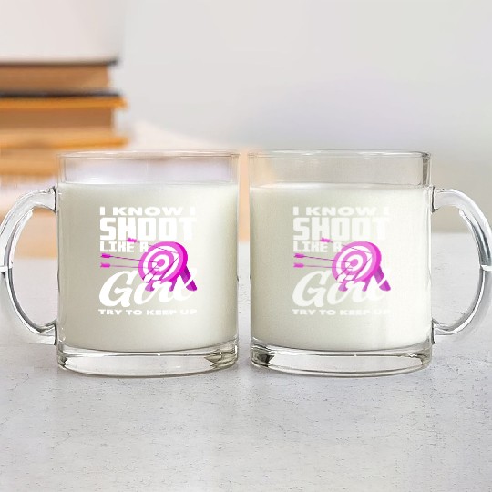 Women Archer Archery Glass Mugs