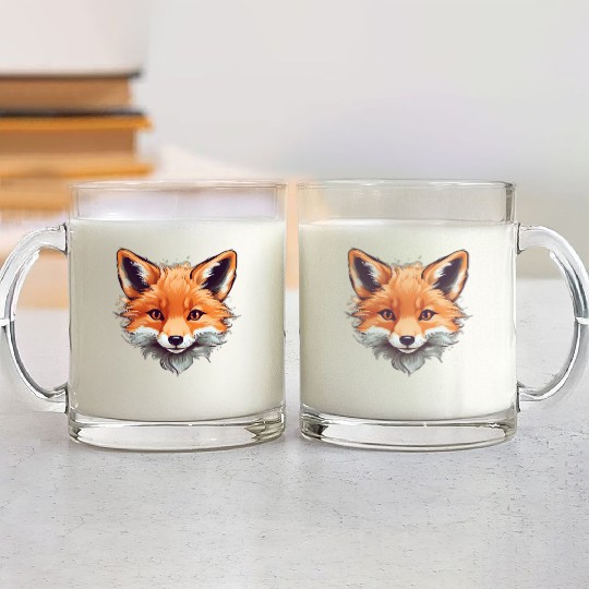 Adorable Hipster Fuchs Design Sweet and Sly Fox Glass Mugs