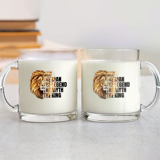 Dad The Man the Legend Lion Glass Mugs