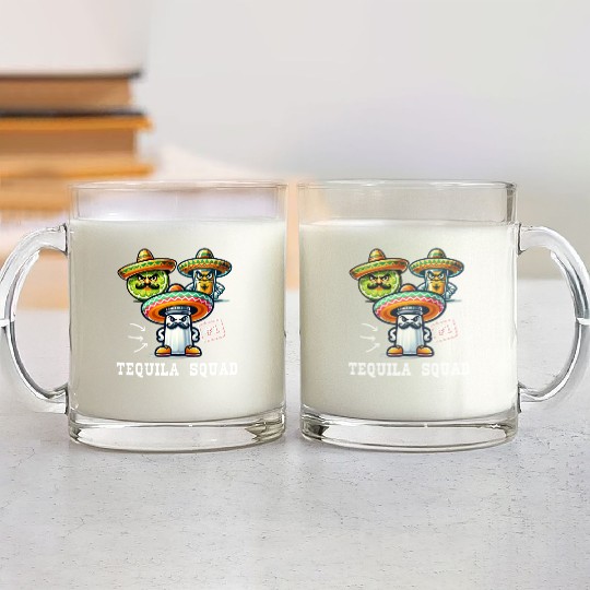 Cinco De Mayo Fiesta Tequila Squad Salt Number One Glass Mugs