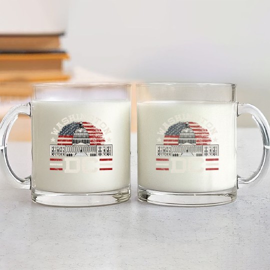 Love Washington DC USA Gift Design Idea Glass Mugs