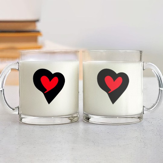 Saint Valentin Heart stylish Logodesign t'Glass Mugs
