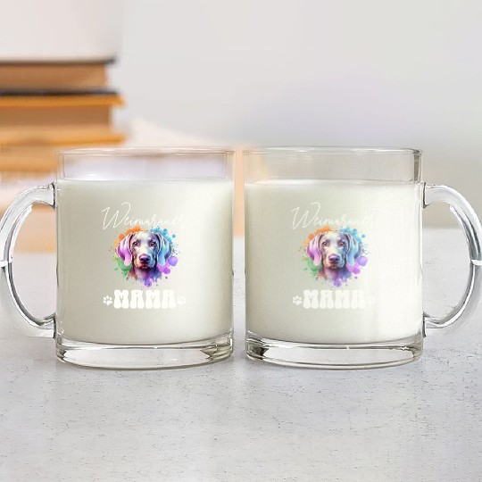 Weimaraner Mama Glass Mugs