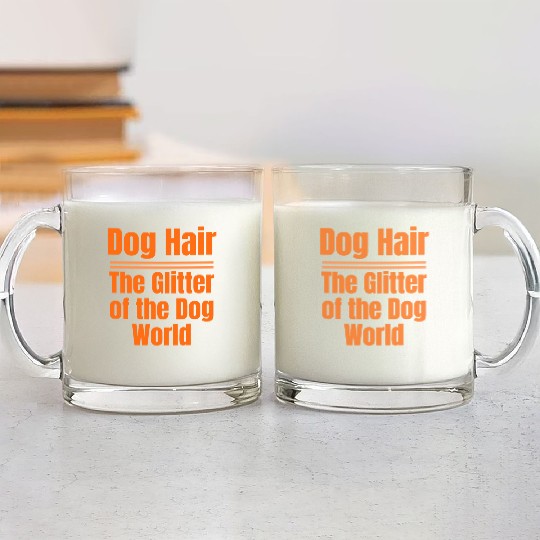 Dog Hair: The Glitter of the Dog World Collection Glass Mugs