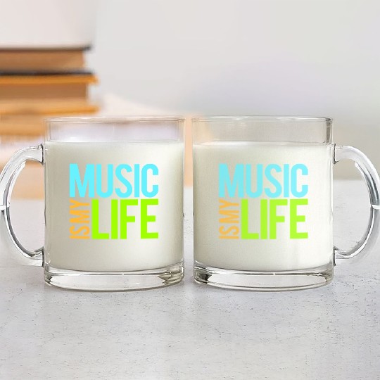 Music Is My Life Party Club Concert Sound Love Glass Mugs