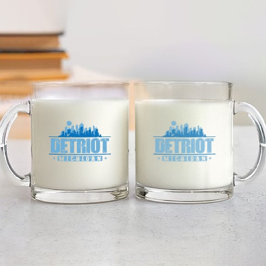 Detroit Michigan City in the USA Glass Mugs