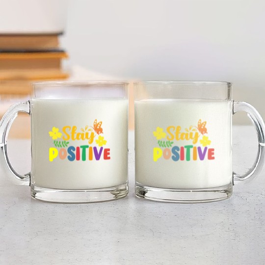 Stay Positive with Sunshine and Butterflies Glass Mugs