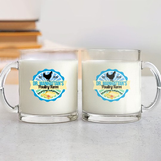 Dr Manhattan Poultry Farm Glass Mugs