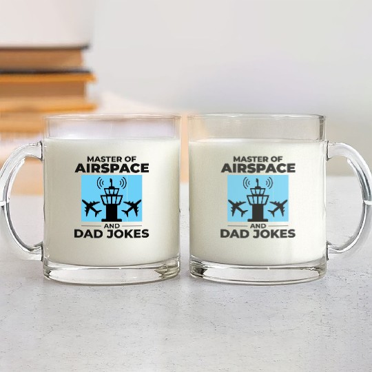 Air Traffic Controller ATC Dad Aviation Humor Glass Mugs
