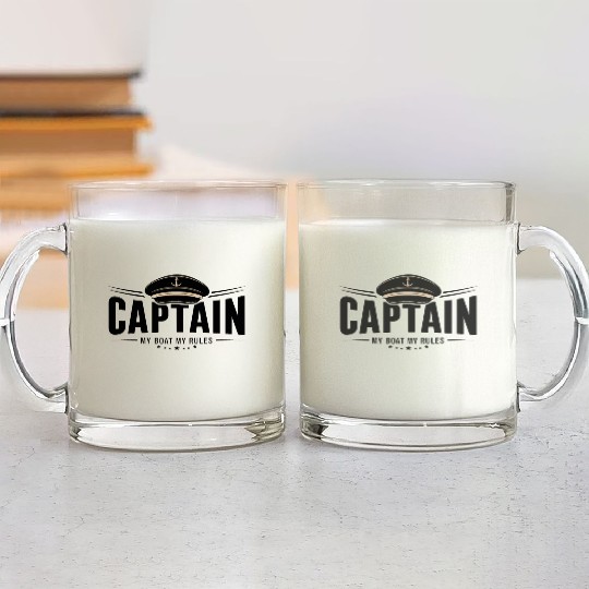Captain - My Boat My Rules Saying Quote Glass Mugs