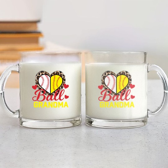 Baseball Grandma Grandmother Grandparents Day Glass Mugs