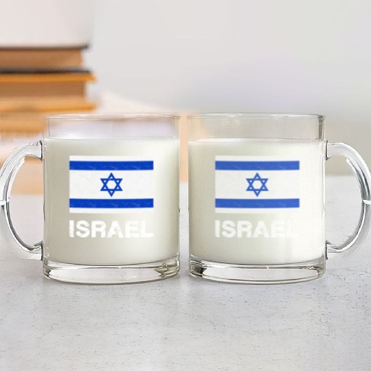 Israel Flag Glass Mugs