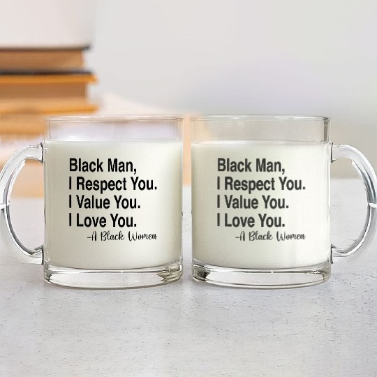 Black Respect Value Women Glass Mugs