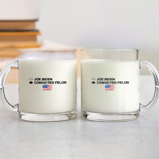 Joe Biden Vs Convicted Felon Funny 2024 Flag Glass Mugs