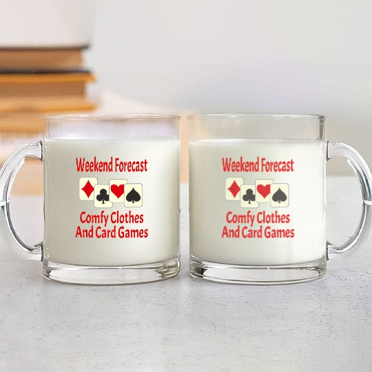 Weekend Forecast Card Player Funny Glass Mugs
