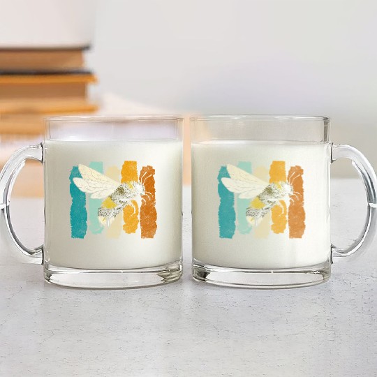 Honey Bee Nature Flowers Bees Glass Mugs