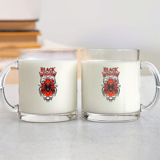 BLACK WIDOW Glass Mugs