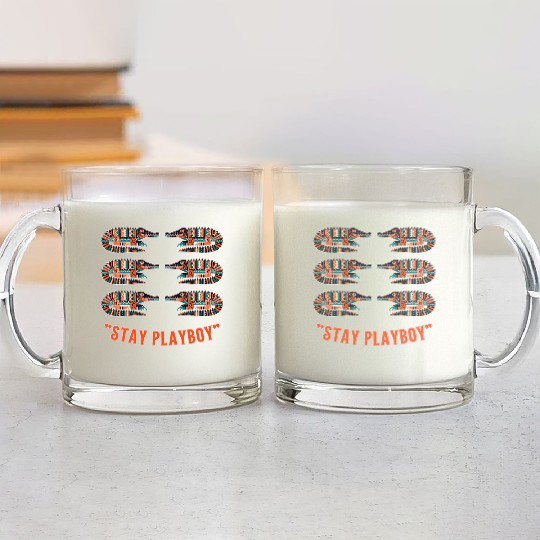 Stylish Playboy with Crocodile Glass Mugs