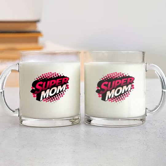Super Mom gift for birthday mothers day Glass Mugs