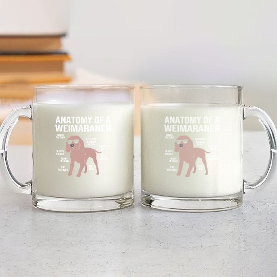Dog With Sunglasses Anatomy Of A Weimaraner Glass Mugs