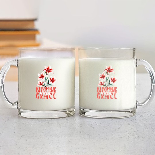 Elegant Red Azalea Watercolor Glass Mugs