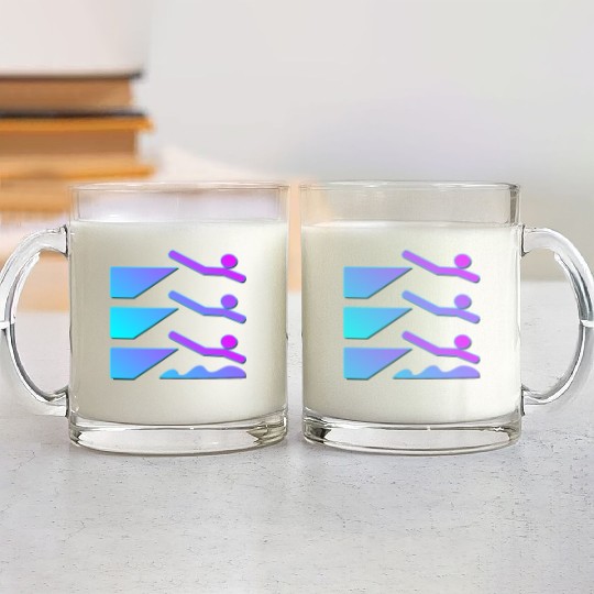 SWIMMING SWIM Glass Mugs
